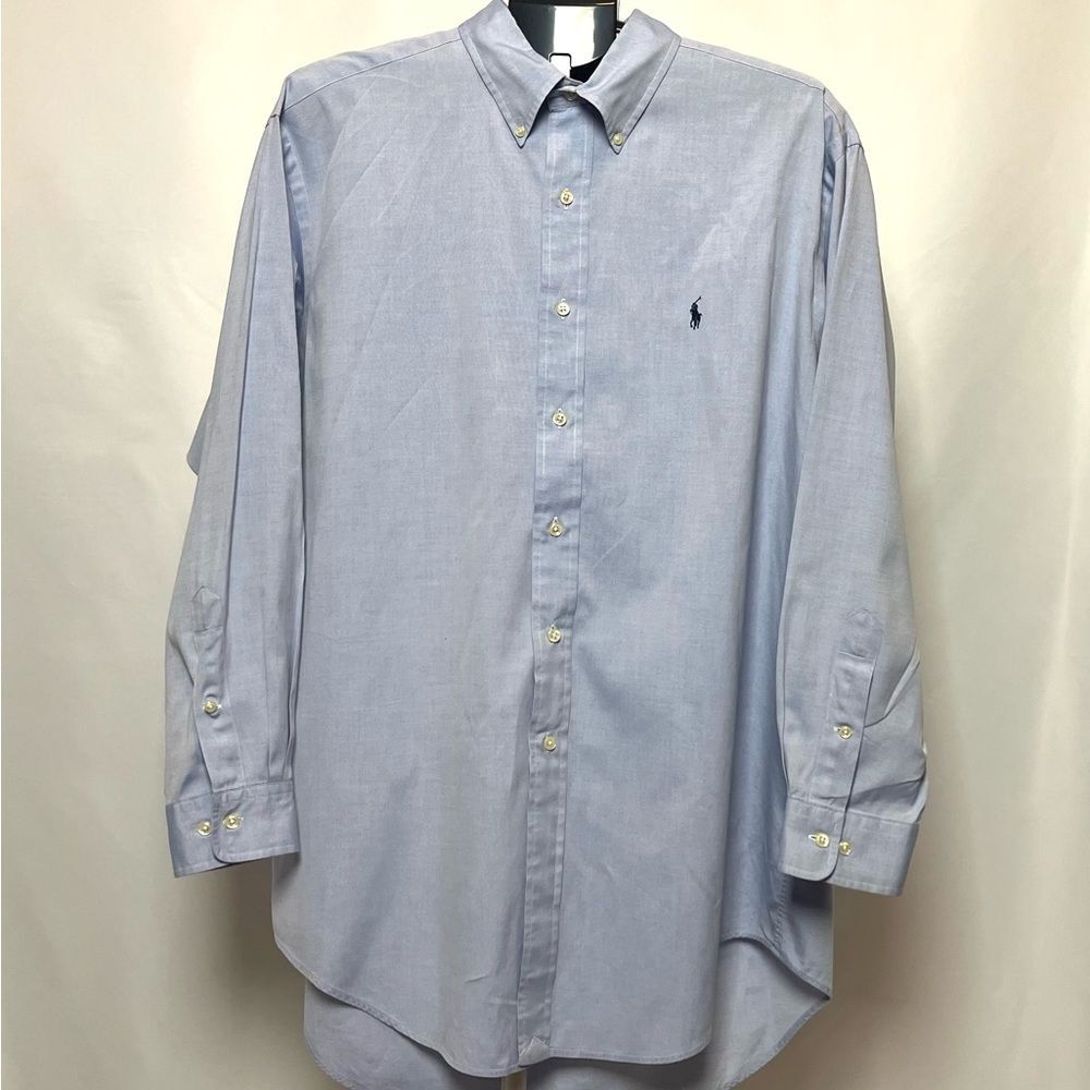 Ralph Lauren Men's Blue Shirt Size Large 16-1/2 - 32/33 Length 33”
